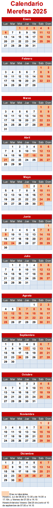 Calendario 2025